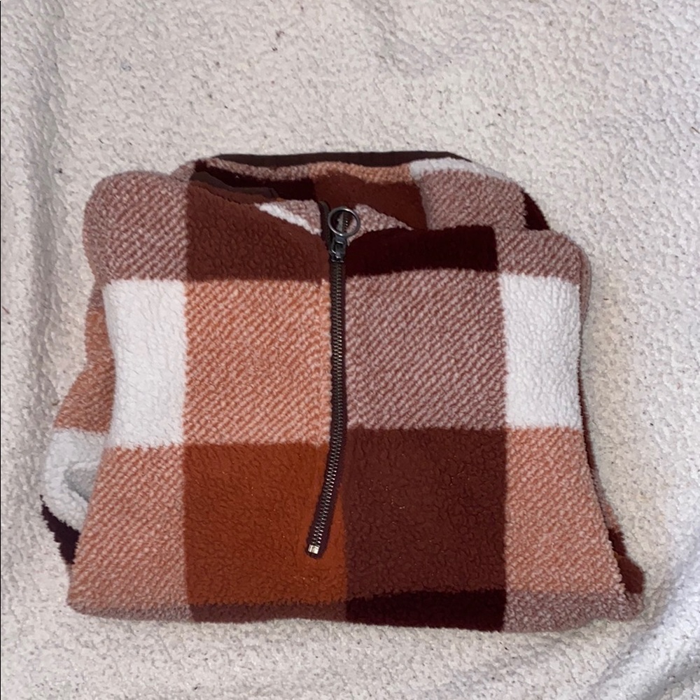 belk Brown and White Cowl Neck Sweater